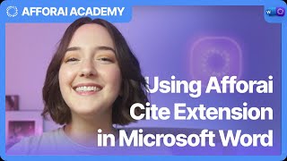 How to Use Afforai Cite Extension in Microsoft Word 1919 [upl. by Ford]