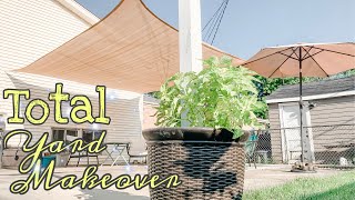 Extreme Yard Makeover Project  Shade Sail Cover Instal [upl. by Ho402]