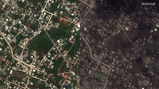 Tonga volcano eruption devastation See before amp after satellite pics [upl. by Mera]