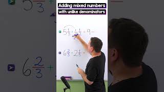 Adding mixed numbers with unlike denominators [upl. by Aicina]