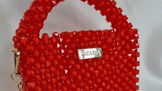 How to make a beaded bagTrend sumka toqish сумка из бусинbeaded bag xrustal sumka to‘qish [upl. by Assirrac]