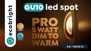 GU10 led spot dimbaar dim to warm 5W  Pro  06100012 [upl. by Ybok]