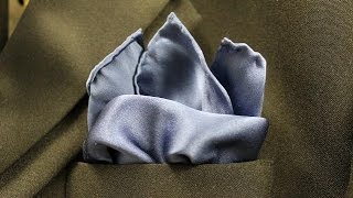 How To Fold a Pocket Square Rolled Pointed Puff [upl. by Ruthy62]