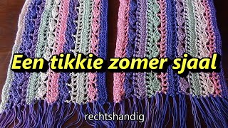 Haken  tutorial 579 Een tikkie zomer sjaal [upl. by Ailaro]