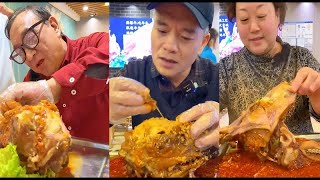 ASMR  MUKBANG  EAT SHEEP HEAD part 358 ASMR sheephead mukbank 羊棒骨 羊棒骨吸骨髓 [upl. by Annayak]