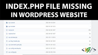 How to Fix Indexphp File Missing in WordPress [upl. by Eneiluj]