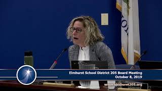 20191008 Elmhurst 205 School Board Meeting [upl. by Ekard]