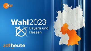 Wahlen in Bayern und Hessen  Live aus den ZDFWahlstudios in München und Wiesbaden [upl. by Ayama]