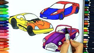 Come disegnare e colora auto 🚗  Colori  Disegno  Come colorare per bambini  Bambini da colorare [upl. by Alexandr]