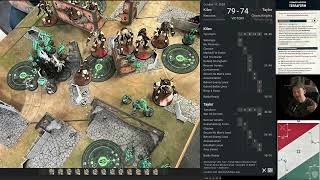 Necron VS Chaos knights Warhammer 40k Compeitive Battle Report [upl. by Lyrehc]