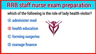 RRB AIIMS staff nurse mcq  RRB staff nurse exam preparation  Railway recruitment board  nurse [upl. by Fransisco]