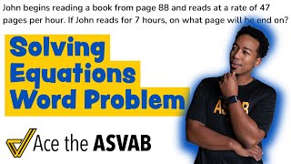 ASVAB Arithmetic Reasoning  Setting Up an Equation in an ASVAB Word Problem with Ease [upl. by Bibeau967]