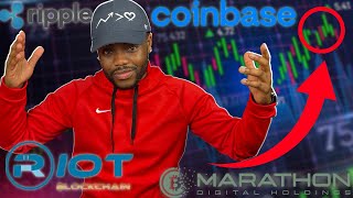 Lets GOOOO Crypto Stocks 🤯  Coinbase MARA RIOT XRP [upl. by Annaitsirhc428]