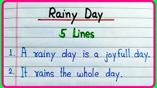 5 lines on rainy day in English  5 lines essay on rainy day  Rainy day essay [upl. by Nyladnarb]