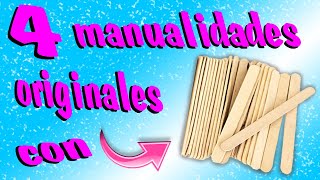 4 manualidades originales con palitos de helado  GABRIELAMC [upl. by Eicnahc]