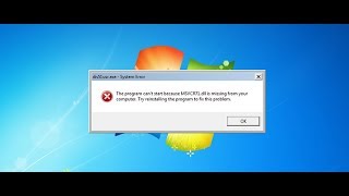 How to Remove Any DLL file error in pc HD [upl. by Croix]