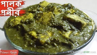 Palak Paneer Recipe in Bengali  How to make Palak Paneer  Bengali Veg Recipes  পালং পনির [upl. by Pytlik]