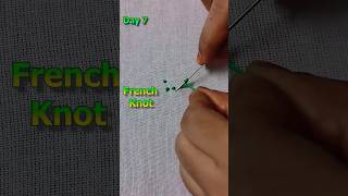 💯perfect french knot day 7 of 25 days challenge🔥ஆரி work for beginner in தமிழ் shorts basic tamil [upl. by Anilek]