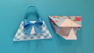 折り紙Origami ハンドバッグ 簡単な折り方 [upl. by Mikkel218]