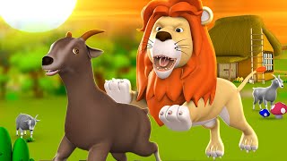 Sher aur Samajhdar Bakri 3D Animated Hindi Moral Stories for Kids शेर और बकरी कहानी Lion Goat Tales [upl. by Melamed]