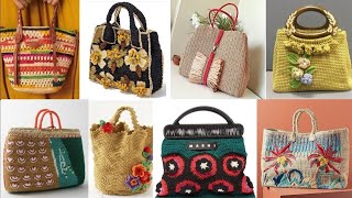 Crocheted trending Handle Bag designs  Boho chic Handle Bag Super Neat  Crochet handle BagPurse [upl. by Andaira]