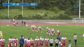 FootballKrimi Lübeck Cougars besiegen Elmshorn Fighting Pirates mit 4234 [upl. by Esnofla66]