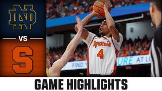 Notre Dame vs Syracuse Game Highlights  202324 ACC Mens Basketball [upl. by Annayd944]