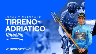 🏆 Jonas Vingegaard Came Saw amp Conquered TirrenoAdriatico 2024 🏆  Eurosport Cycling [upl. by Zeke]