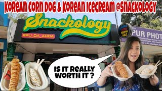 Korean Corn Dog amp Korean Ice Cream  Snackology Panjab University Chandigarh  Is it Really worth it [upl. by Assyn81]