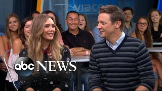 Elizabeth Olsen and Jeremy Renner open up about Wind River [upl. by Ximenes]