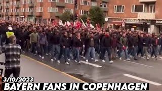 BAYERN FANS IN COPENHAGEN  Kobenhaven vs Bayern Munich 3102023 [upl. by Kara293]