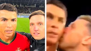 Fan Invade Pitch and Kiss Ronaldo 😄❤ During Slovenia vs Portugal [upl. by Shere]