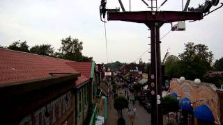 Kabelbaan Sessellift Chairlift Attractiepark Slagharen 2014 POV Onride [upl. by Haimerej753]