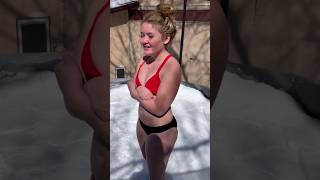 Bikini in the snow on trampoline [upl. by Elvera791]