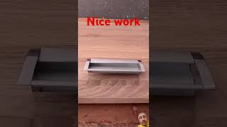 Cup handle fitting process interiordesign carpanter furniture plywood pineboard door wood [upl. by Yelsa]