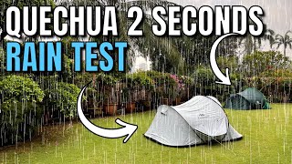 RAIN TEST Quechua 2 Seconds Tents [upl. by Kavita]