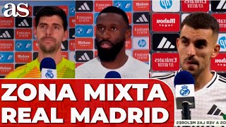 DECLARACIONES REAL MADRID 2  GETAFE 0  ZONA MIXTA completa hoy COURTOIS CEBALLOS RÜDIGER [upl. by Magulac]