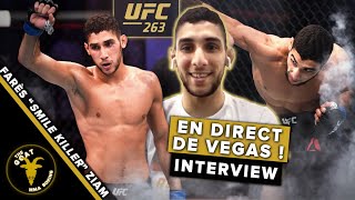 Interview en direct de Vegas avec le combattant de lUFC Farès quotTHE SMILE KILLERquot Ziam  UFC263 [upl. by Nesbitt174]