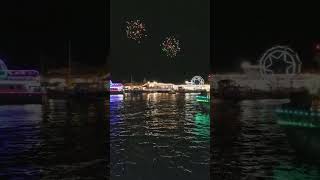 Christmas Newport Boat Parades Last Night Celebration With Fireworks 121717 [upl. by Atirec]