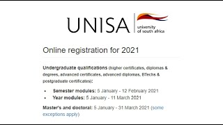 How to register online Unisa 2021 [upl. by Nimaj]