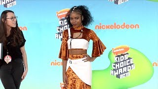 Riele Downs 2019 Kids Choice Awards Orange Carpet [upl. by Comras399]