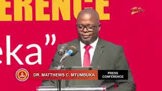 Press Briefing by Dr Mathews Mtumbuka [upl. by Ymas]