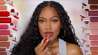 Lets swatch EVERY SHADE of FENTY BEAUTY GLOSS BOMB STIX on DARK SKIN [upl. by Notpmah]