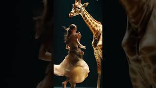 A woman perform a fusion with the giraffe shorts americagottalent wildwildlife [upl. by Popper]