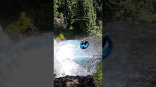 cliff jumping into water in Oregon cliffjump cliffjumping waterfall [upl. by Retnuh]