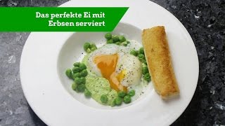 Das PERFEKTE EI mit Erbsen serviert ONSENEier OEUF PARFAIT [upl. by Justin743]