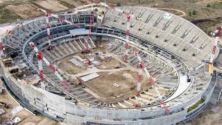 Construcción del Estadio del Atlético de Madrid Wanda Metropolitano [upl. by Araes]