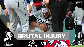 Yoan Moncada brutal injury dampens Chicago White Sox win over Guardians  CHGO White Sox Podcast [upl. by Zenas]