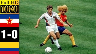 Yugoslavia 10 Colombia World Cup 1990  Full highlight  1080p HD [upl. by Duyne]