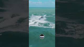 Powerboat in the Rough cigaretteracing hauloverboats haulover roughseas roughinlet waves [upl. by Yanarp]